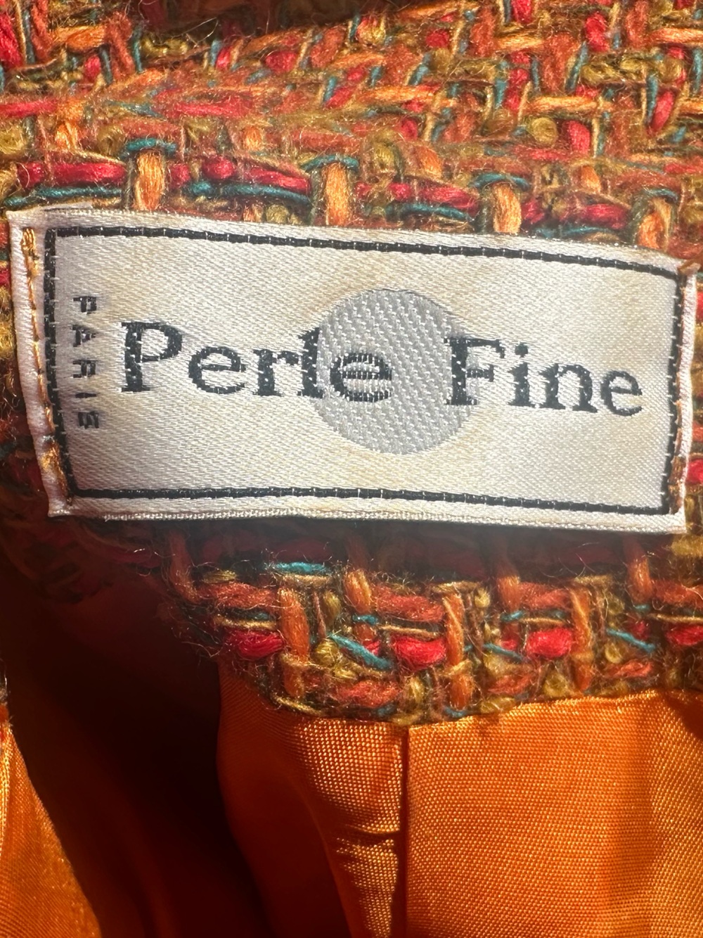 Perle Fine Vintage 80s 90s Chanel Inspired Tweed Wool Blend Skirt Blazer Co Ord - Picture 4 of 6